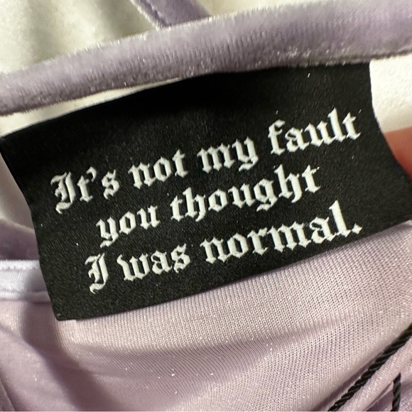 Killstar goth witchy punk lavender velvet zip up pentagram crop top size L NWT - Picture 7 of 7